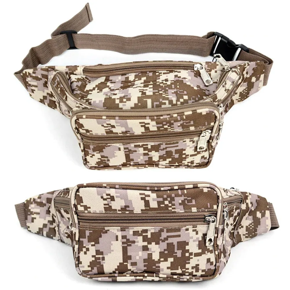 2 Tactical Digital Army Camo Fanny Pack Unisex Camouflage Waist Belt Bag Pouch