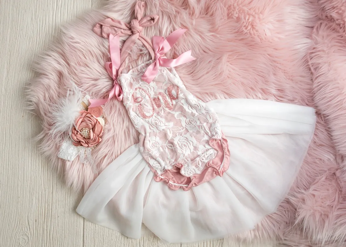 BEST SELLER  - Birthday Vintage Rose & Lace Tutu Romper