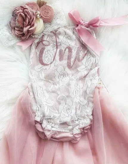 BEST SELLER  - Birthday Vintage Rose & Lace Tutu Romper