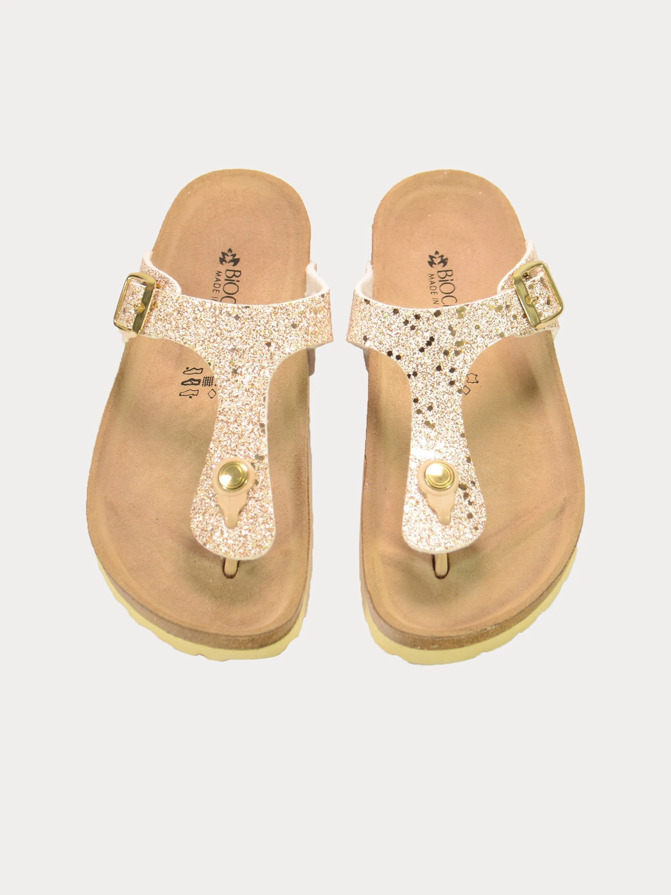 Biochic Women Shimmery Flat Sandals