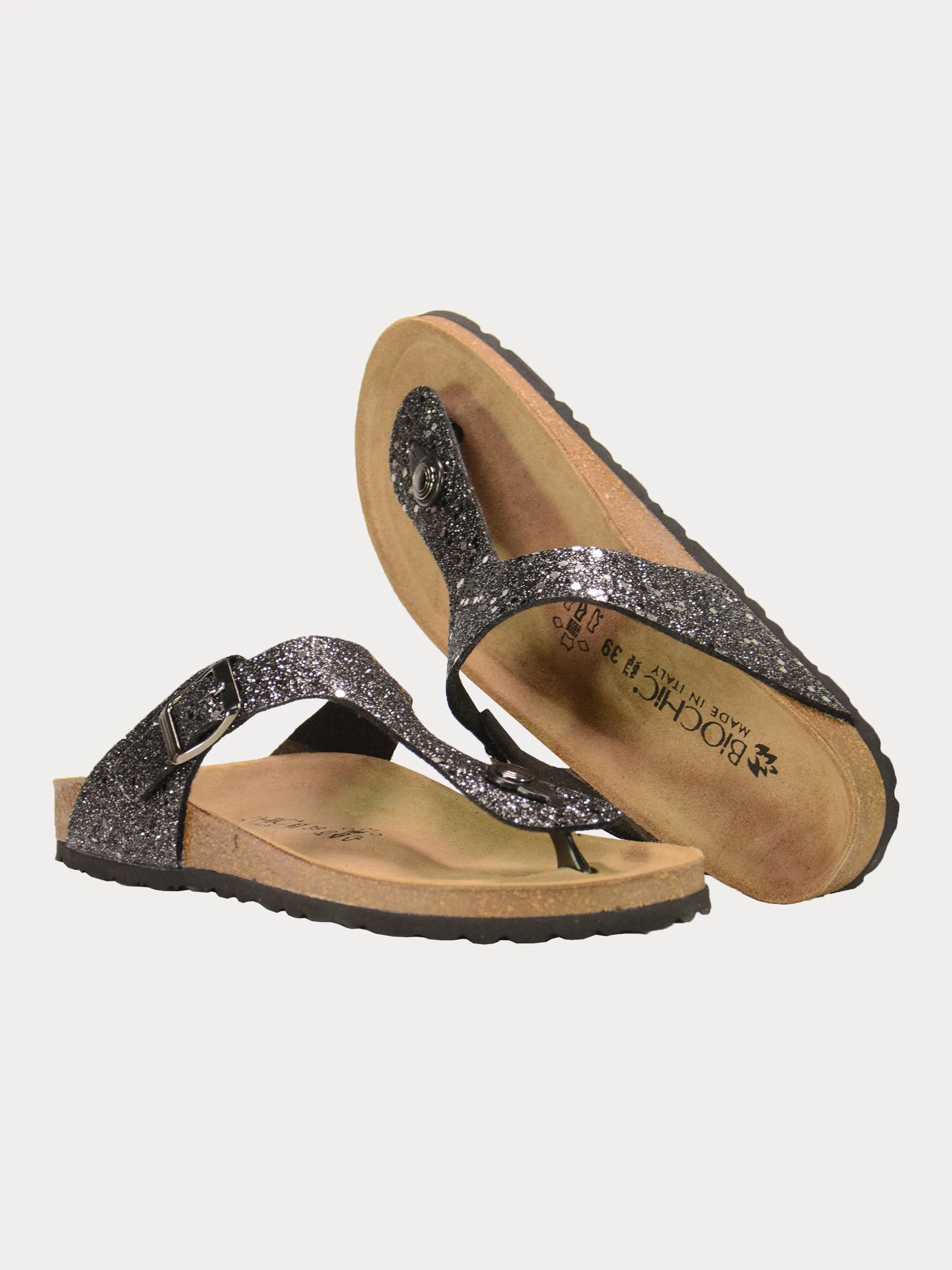 Biochic Women Shimmery Flat Sandals