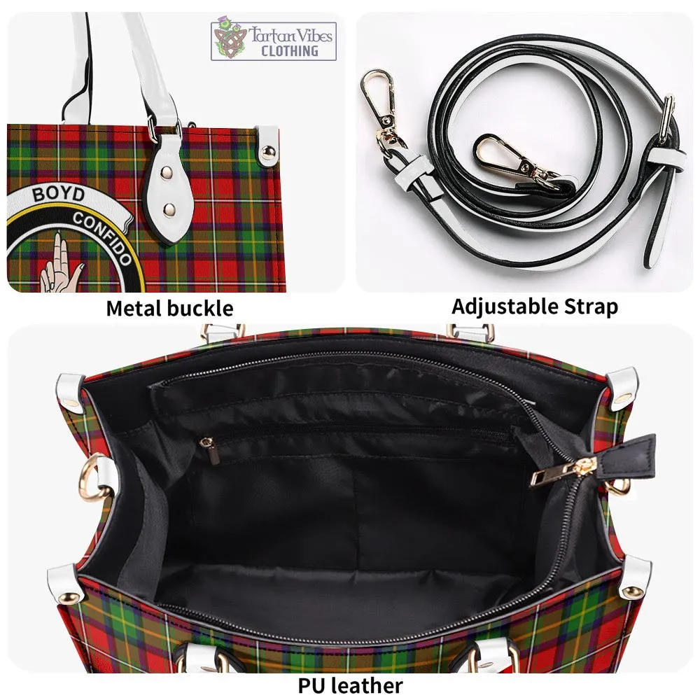 Boyd Tartan Luxury Leather Handbags with Family Crest