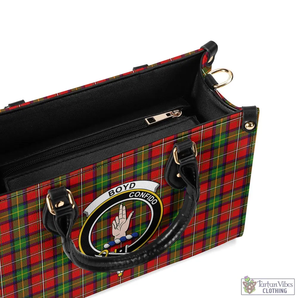 Boyd Tartan Luxury Leather Handbags with Family Crest