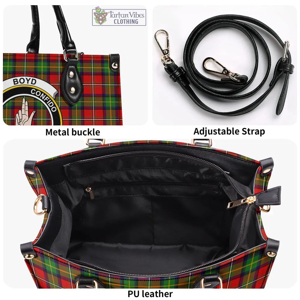 Boyd Tartan Luxury Leather Handbags with Family Crest