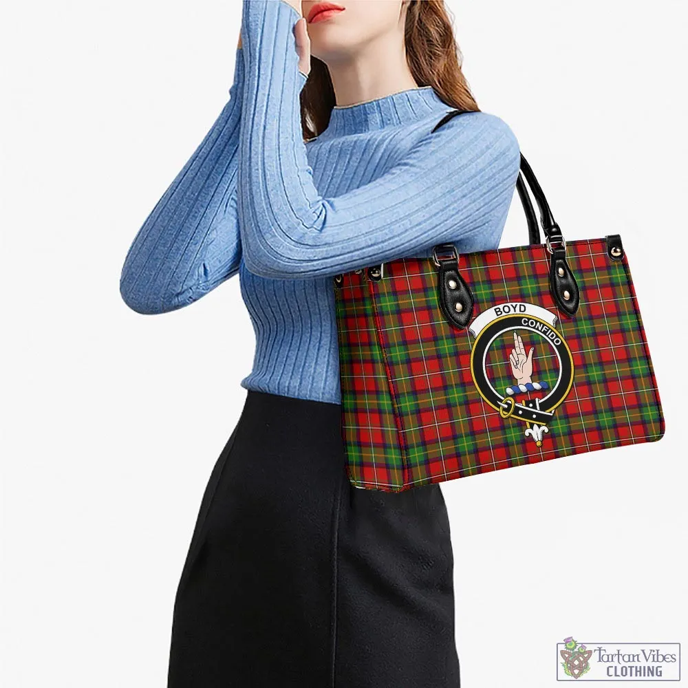 Boyd Tartan Luxury Leather Handbags with Family Crest