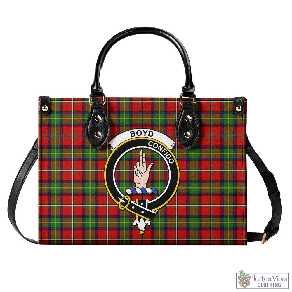 Boyd Tartan Luxury Leather Handbags with Family Crest