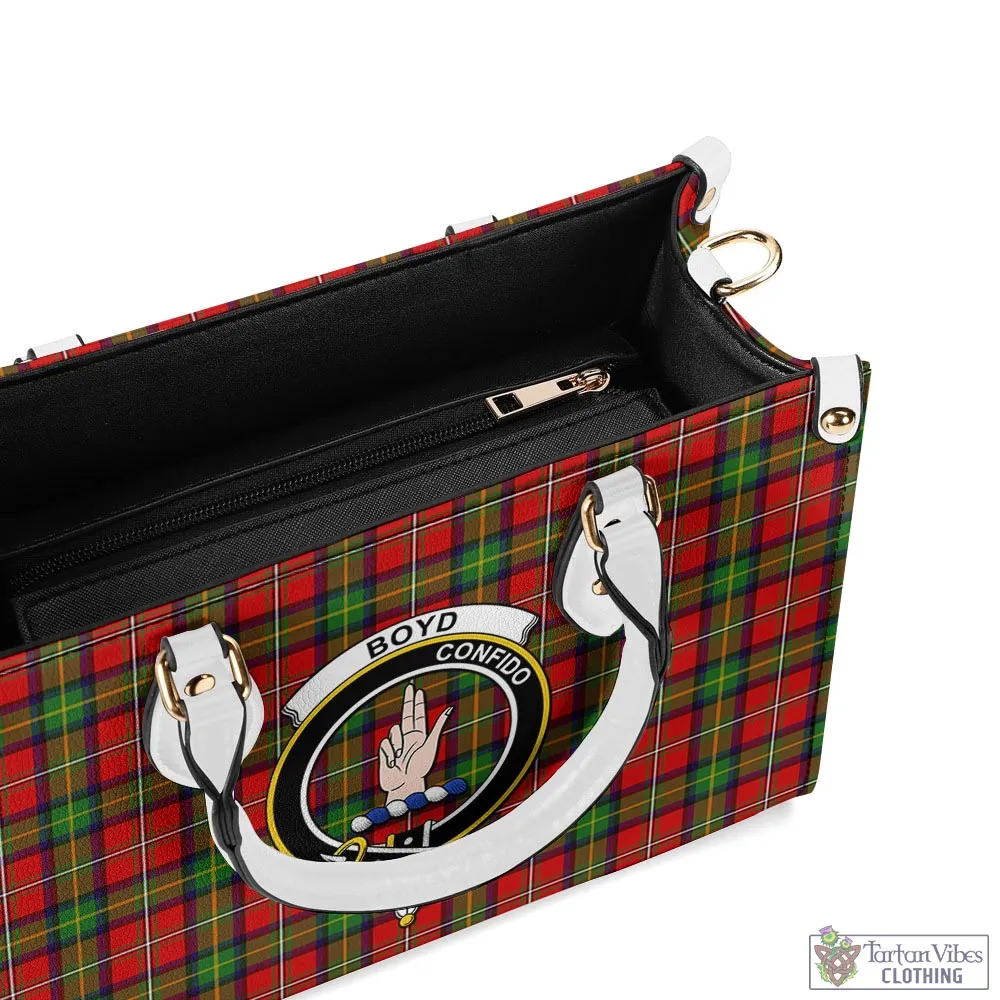 Boyd Tartan Luxury Leather Handbags with Family Crest