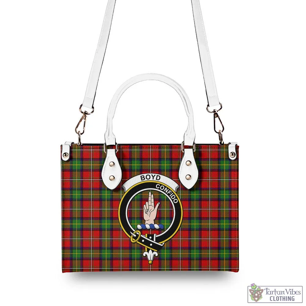 Boyd Tartan Luxury Leather Handbags with Family Crest