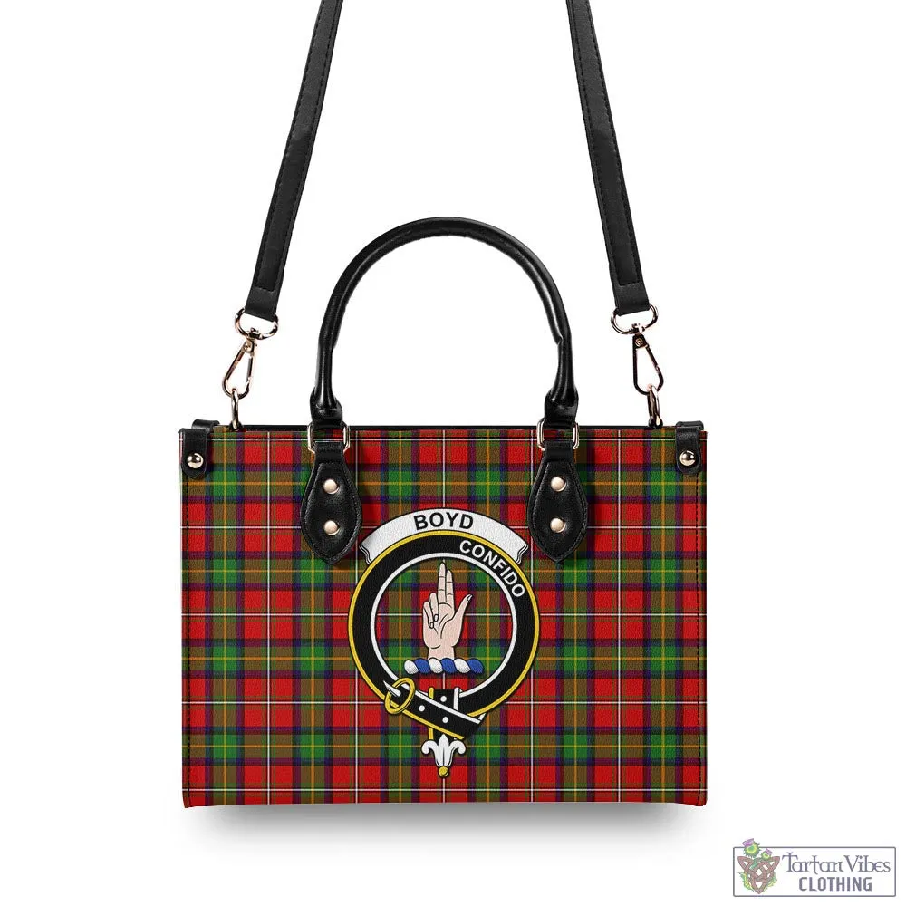 Boyd Tartan Luxury Leather Handbags with Family Crest