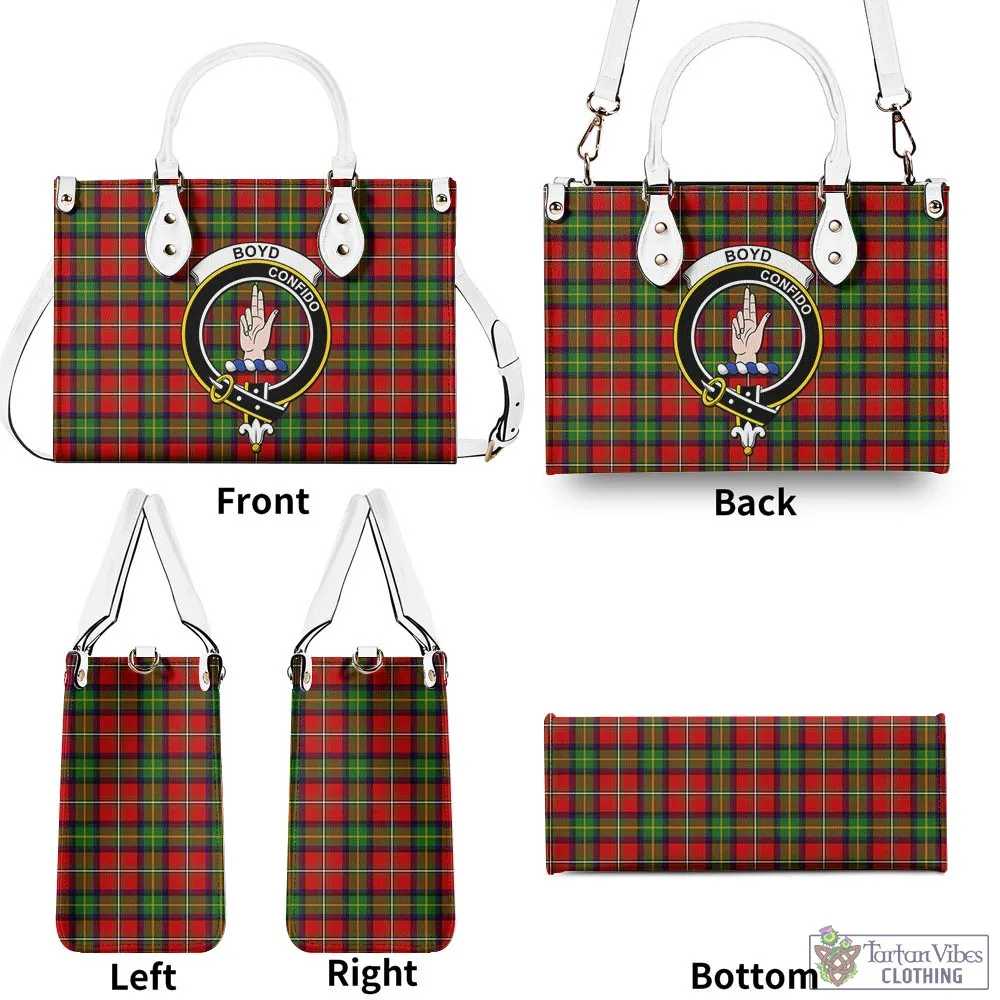 Boyd Tartan Luxury Leather Handbags with Family Crest