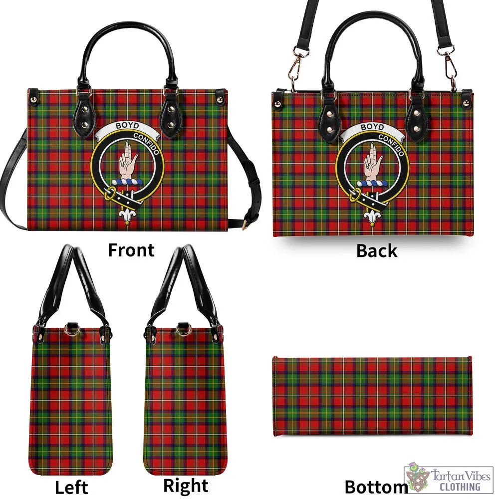 Boyd Tartan Luxury Leather Handbags with Family Crest
