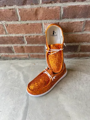 Corkys Kayak Slip-on Sneakers - Orange Glitter