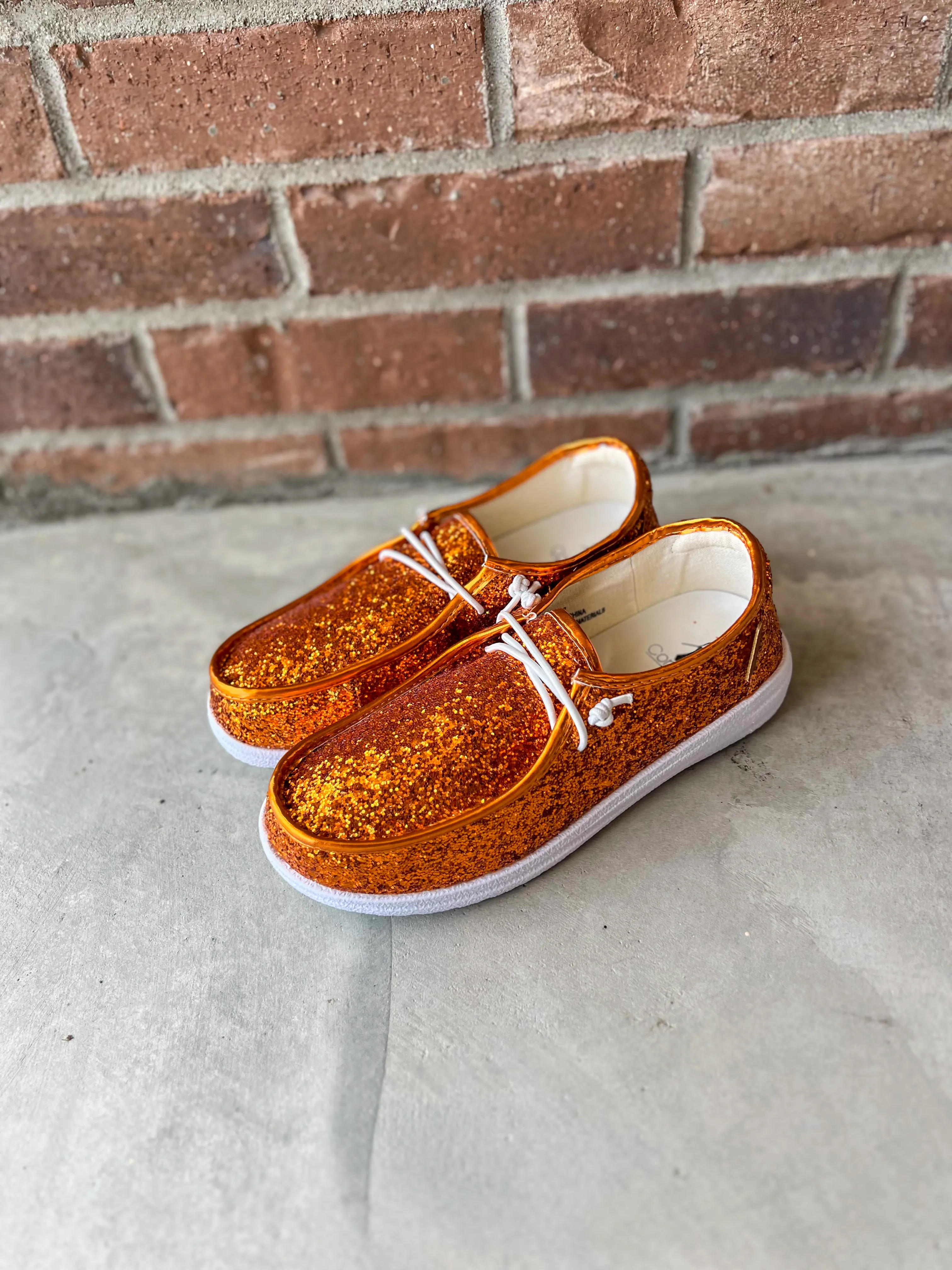Corkys Kayak Slip-on Sneakers - Orange Glitter