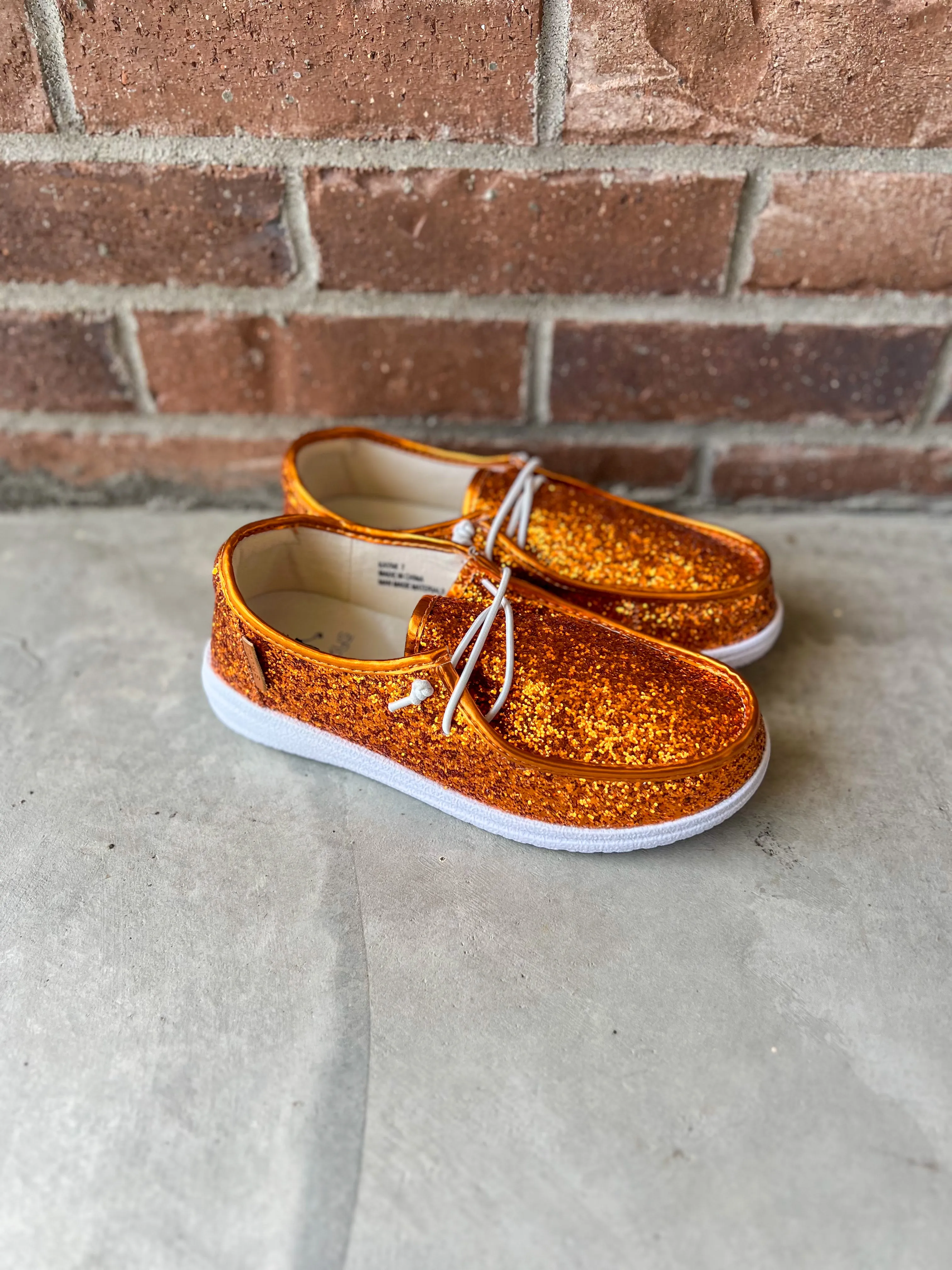 Corkys Kayak Slip-on Sneakers - Orange Glitter