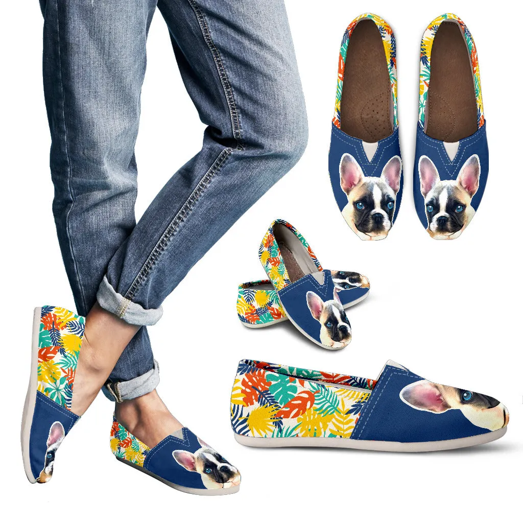 French Bulldog Casual Shoes - Colourful Leaves