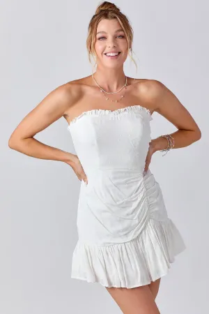 Frilled Torso Ruched Mini Dress