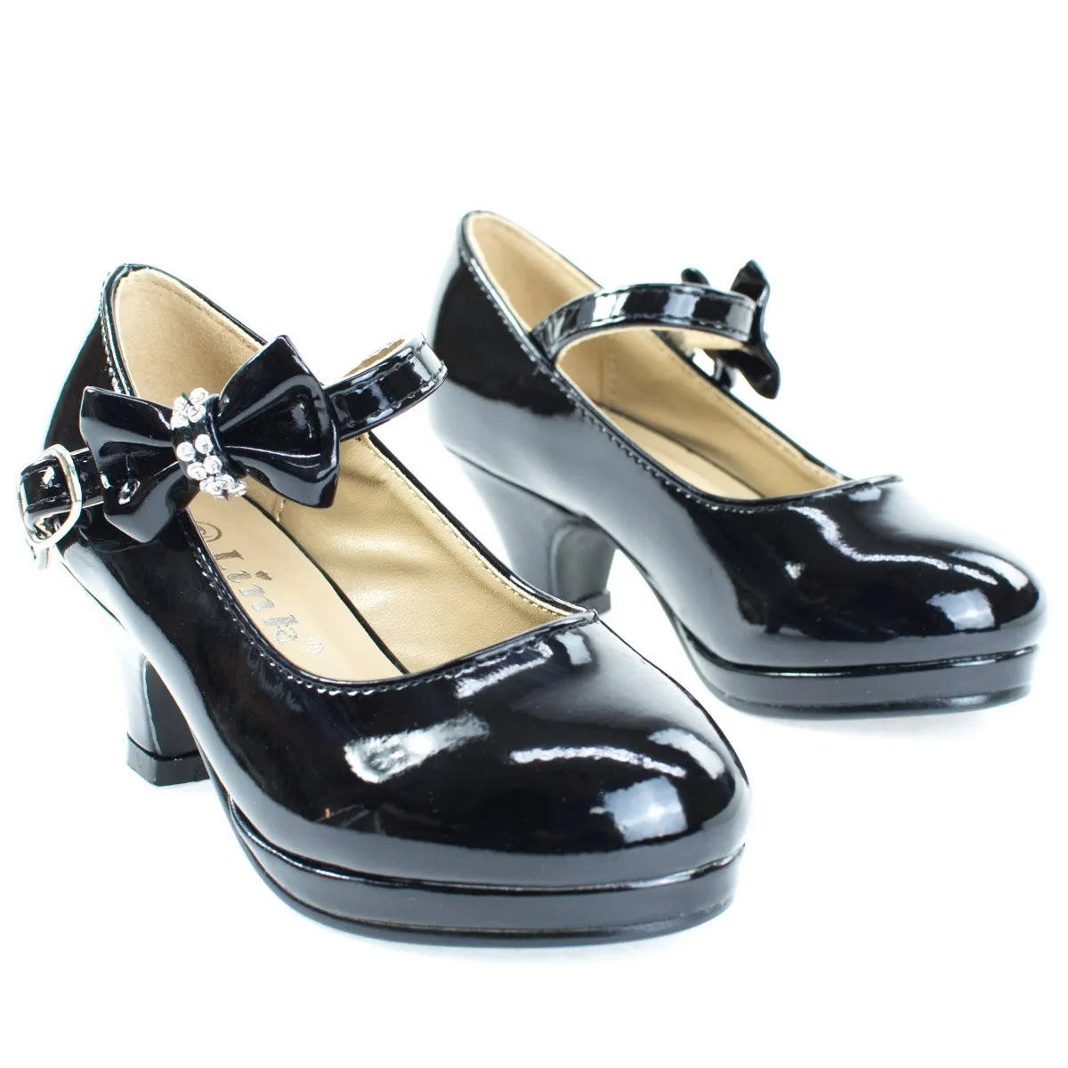 Girl Round Toe Mary-Jane Dress Pump w Platform. Children Shoes