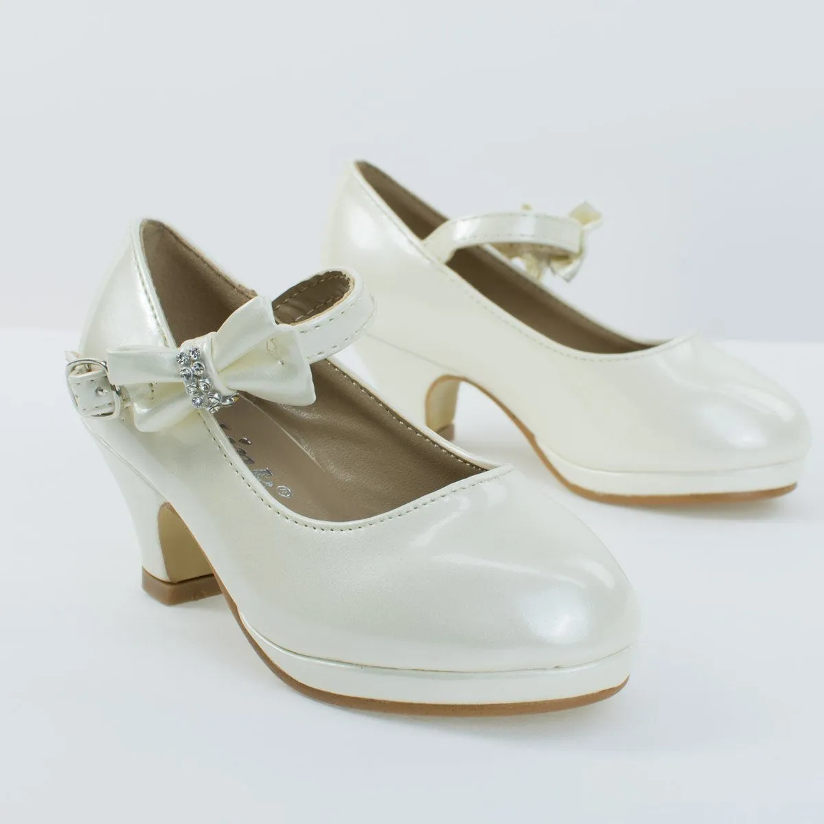 Girl Round Toe Mary-Jane Dress Pump w Platform. Children Shoes