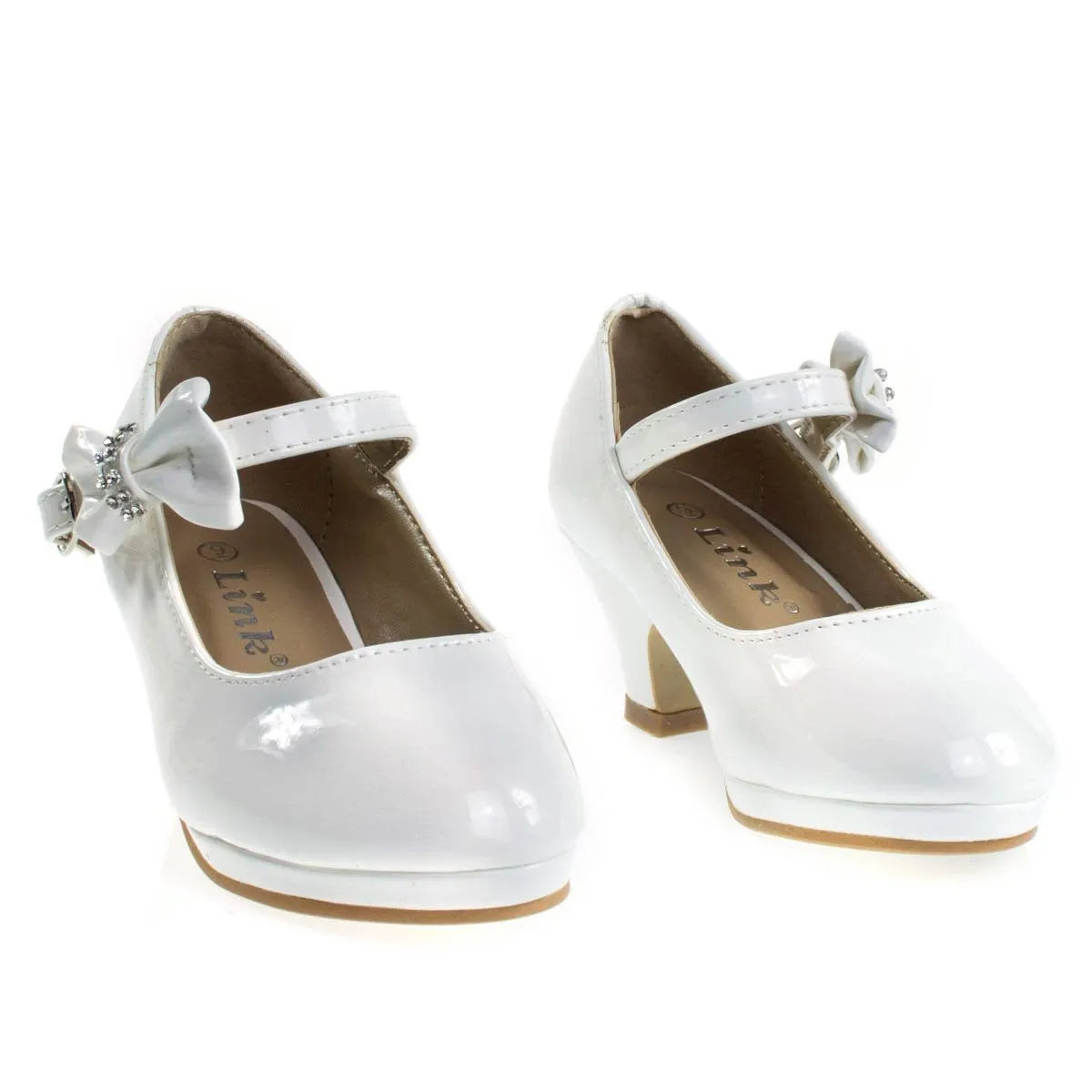Girl Round Toe Mary-Jane Dress Pump w Platform. Children Shoes