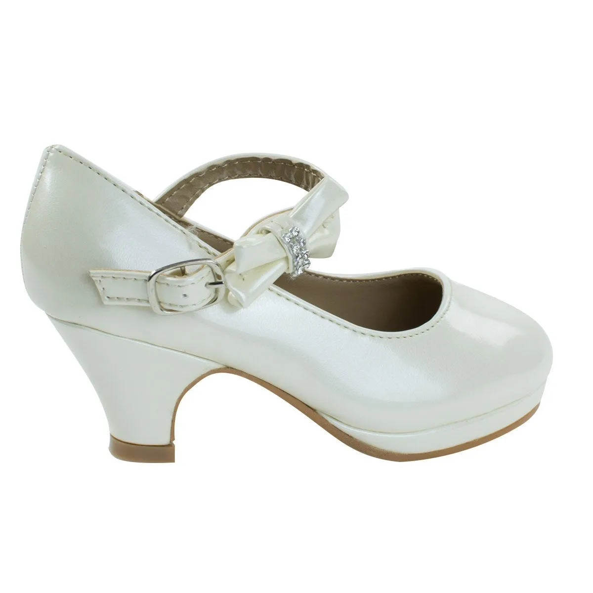 Girl Round Toe Mary-Jane Dress Pump w Platform. Children Shoes