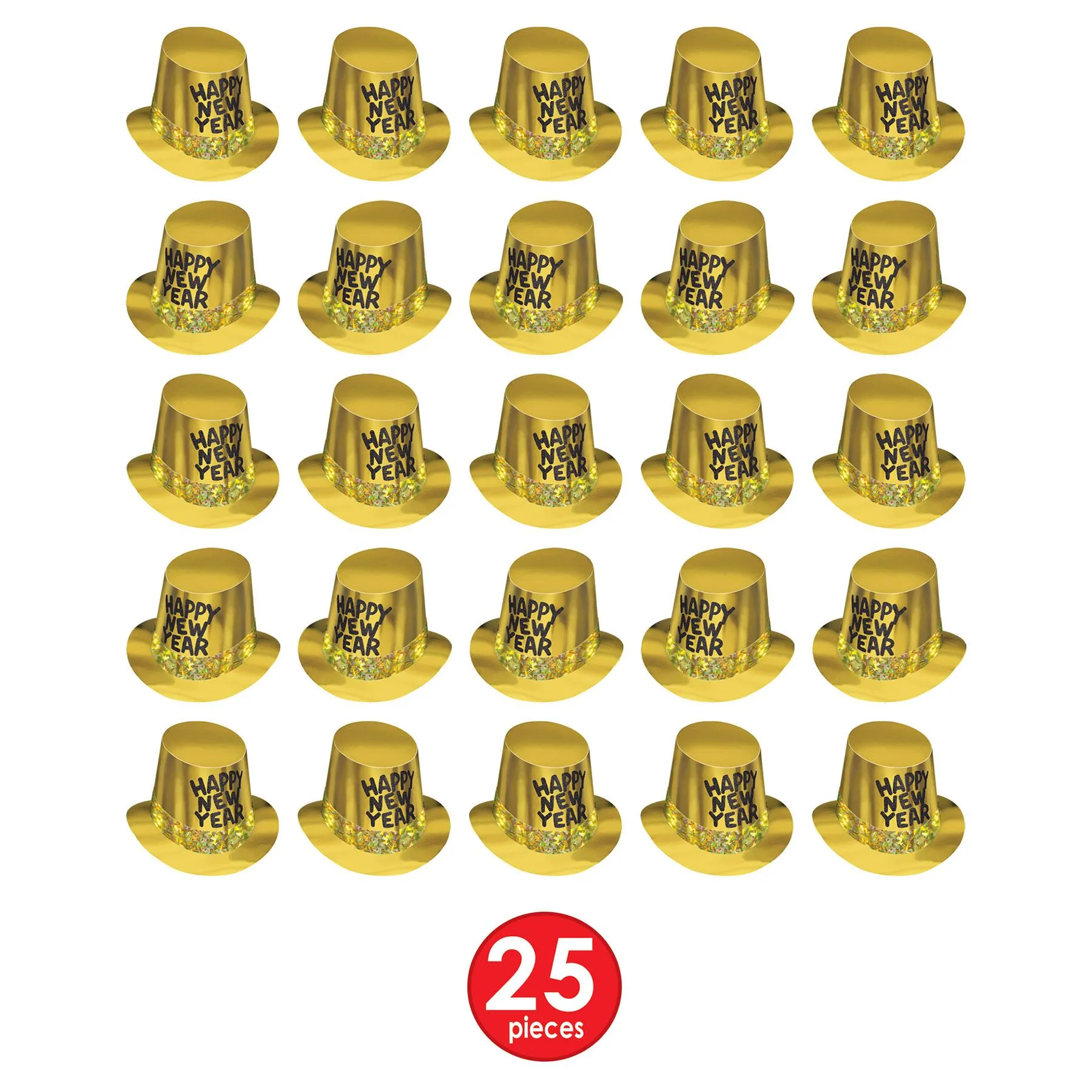 Gold Rush New Years Party Hi-Hat (25 per Case)