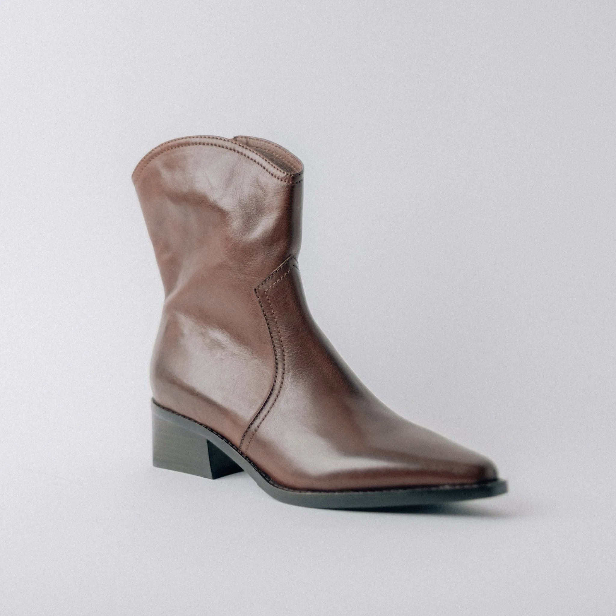 JEFFREY CAMPBELL GET-EM BROWN COWBOY BOOTIES