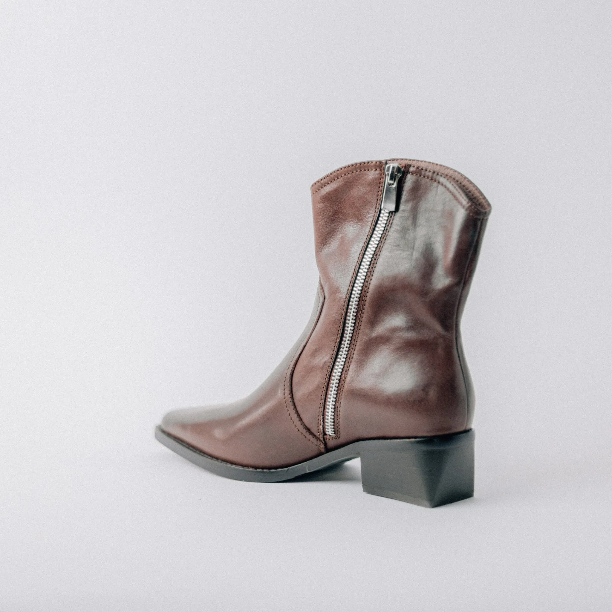 JEFFREY CAMPBELL GET-EM BROWN COWBOY BOOTIES