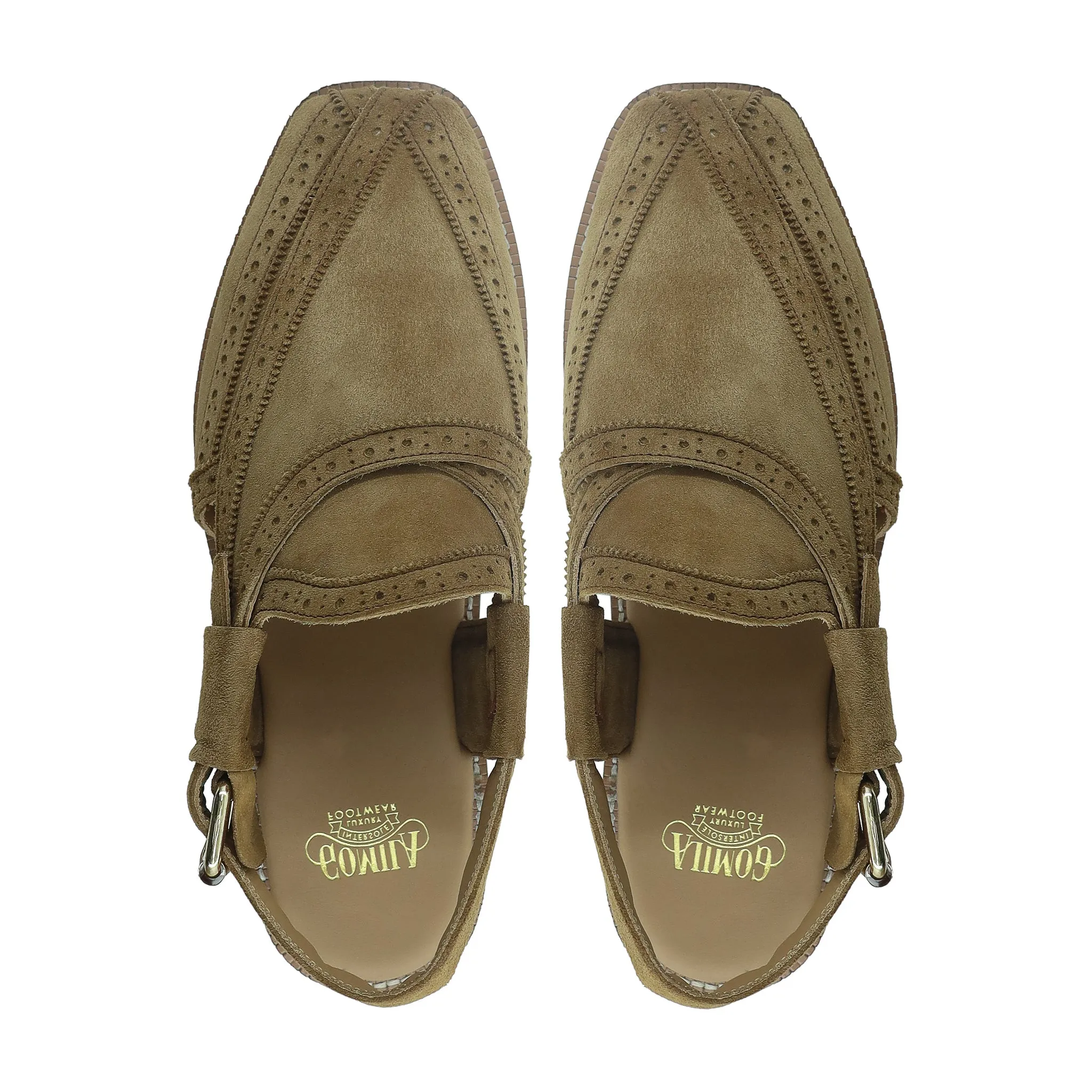 Marcel - Men's Camel Kid Suede Sandal