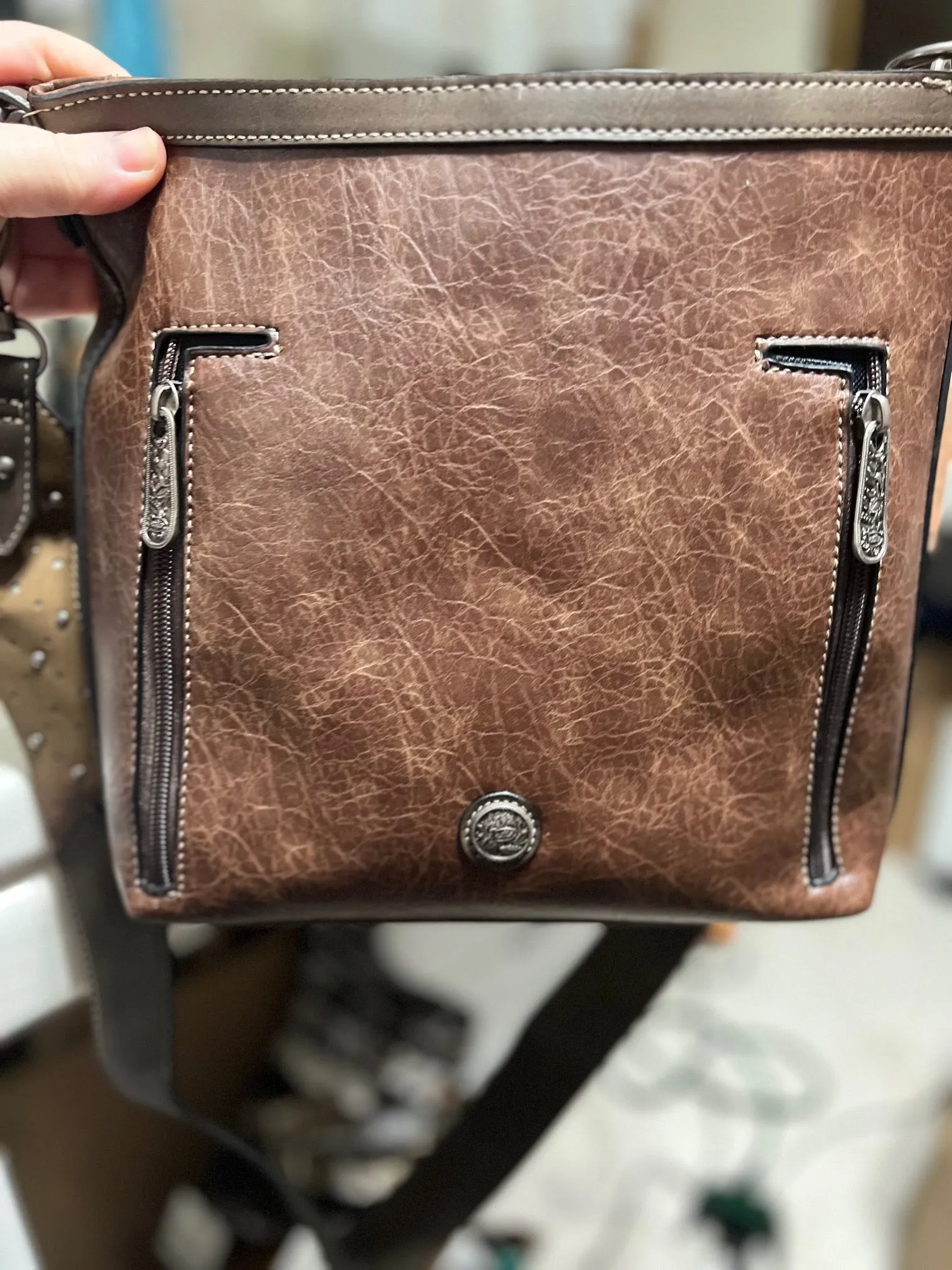 Murdoch Justin Women's Concho Inlay Crossbody Handbag and Wallet Combo
