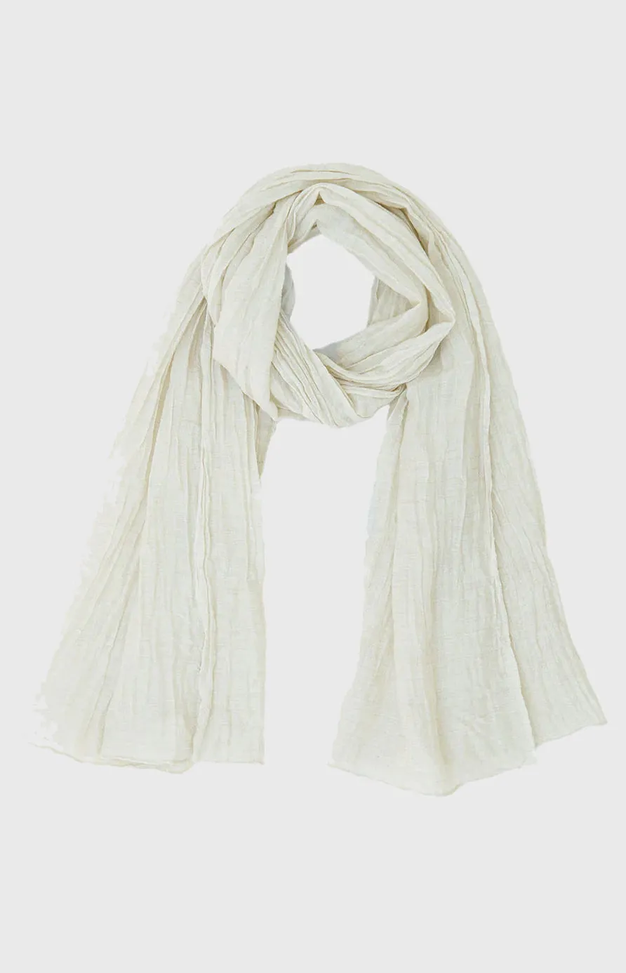 Natural Yak White Feather Light Scarf