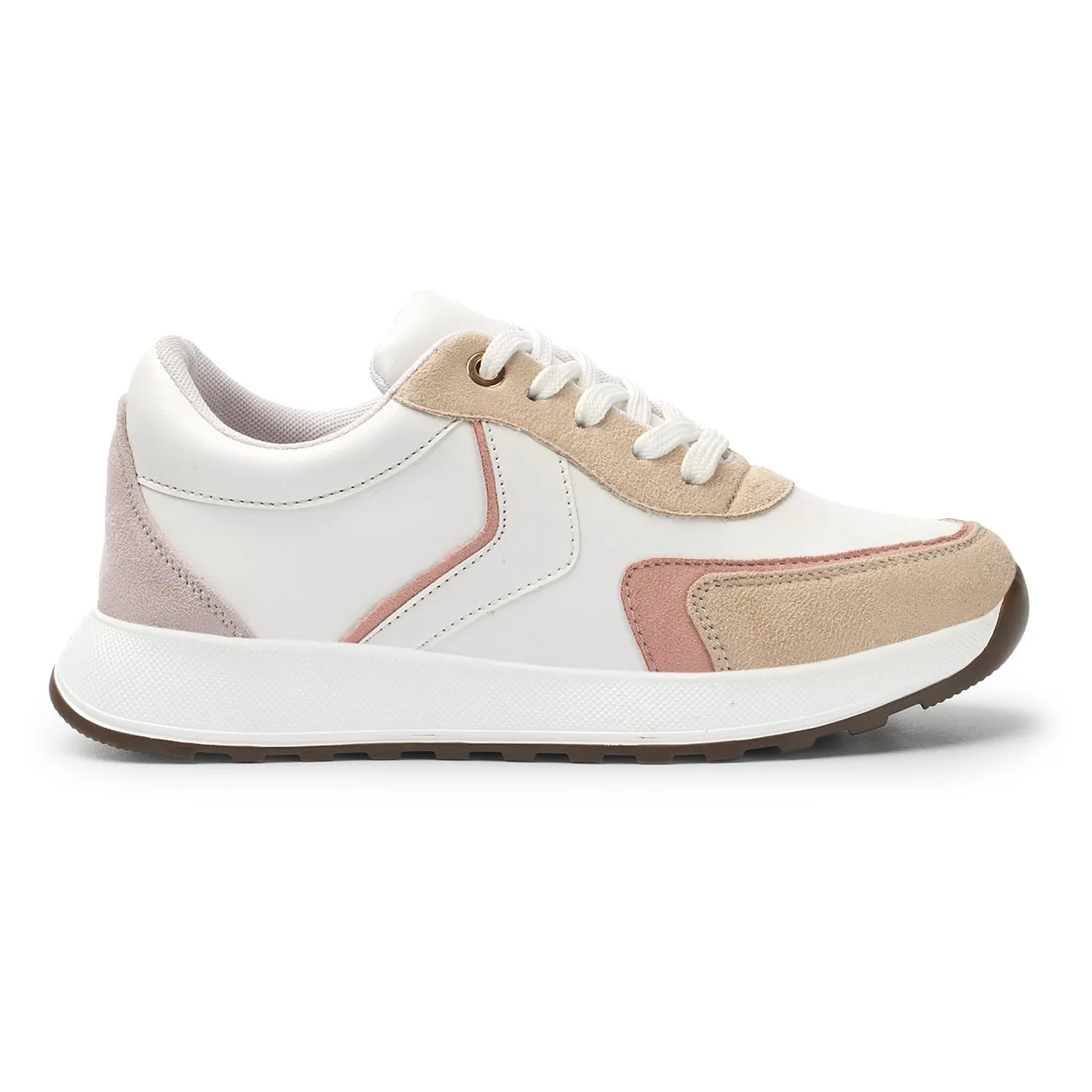 Vendoz Women Casual Shoes White Beige Sneakers - 40 EU