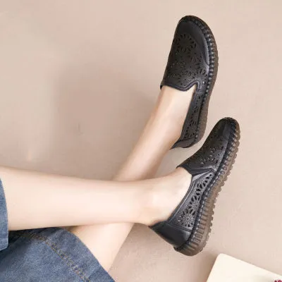 Women Casual Handmade Hollow Flat Shoes