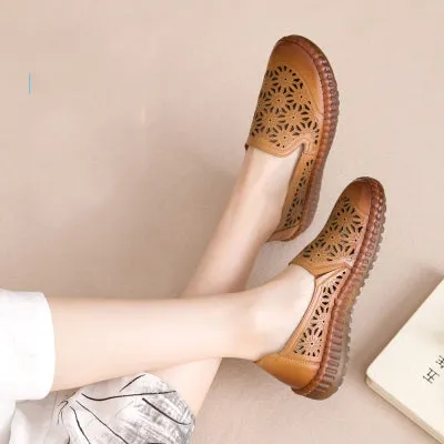 Women Casual Handmade Hollow Flat Shoes