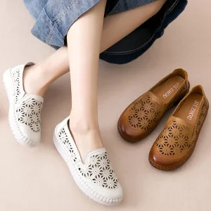 Women Casual Handmade Hollow Flat Shoes