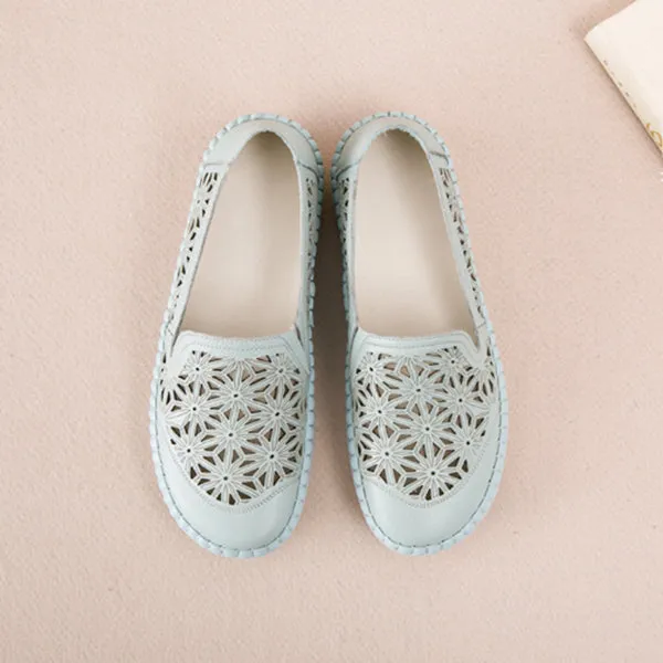 Women Casual Handmade Hollow Flat Shoes
