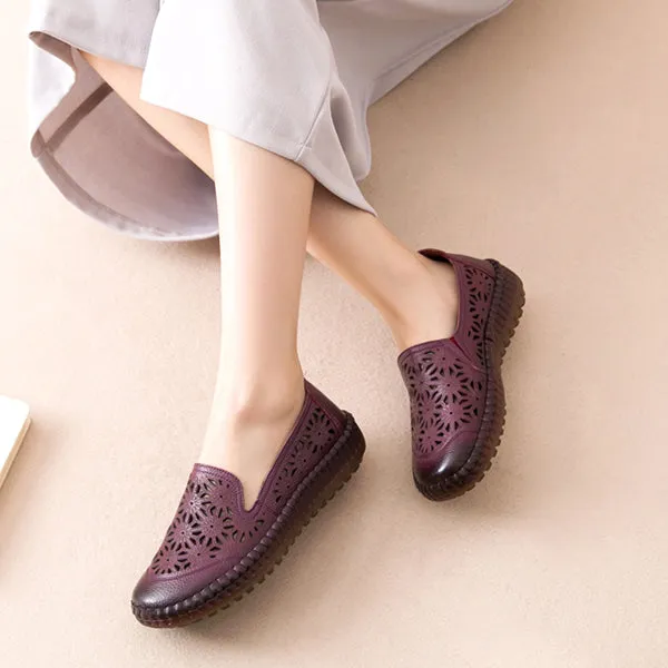Women Casual Handmade Hollow Flat Shoes