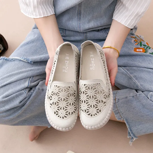 Women Casual Handmade Hollow Flat Shoes