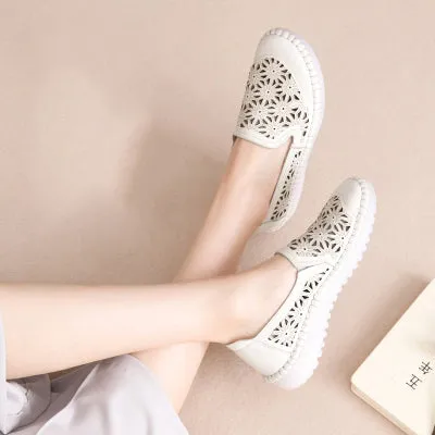 Women Casual Handmade Hollow Flat Shoes