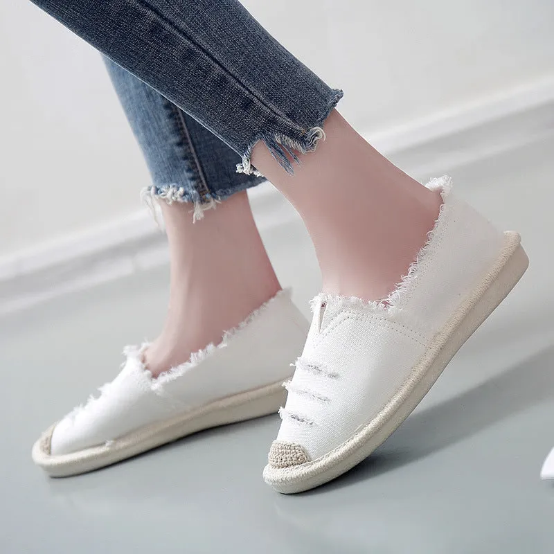 Women Flats Shoes Slip On Casual Ladies Canvas Shoes