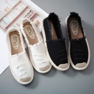 Women Flats Shoes Slip On Casual Ladies Canvas Shoes