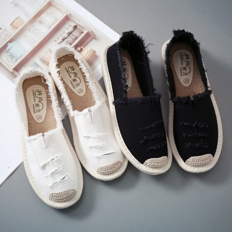 Women Flats Shoes Slip On Casual Ladies Canvas Shoes