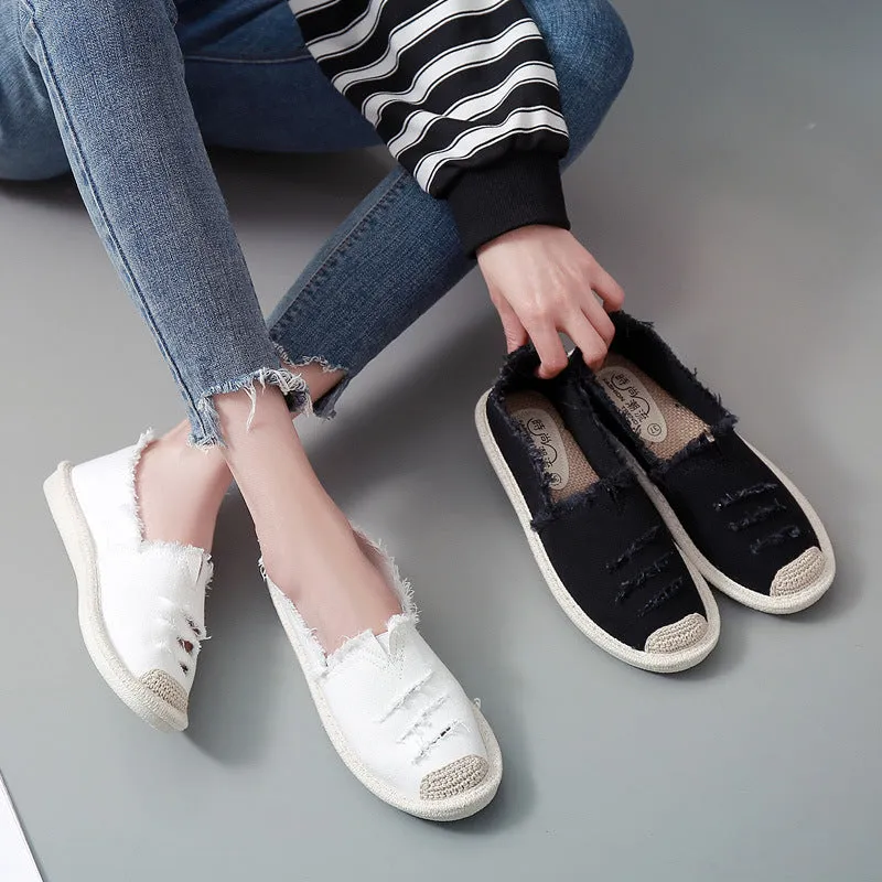 Women Flats Shoes Slip On Casual Ladies Canvas Shoes